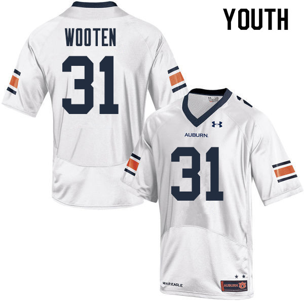 Youth Auburn Tigers #31 Chandler Wooten College Football Jerseys Sale-White